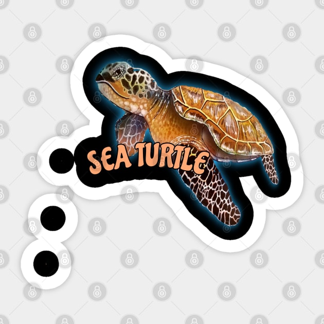 Sea turtle Sticker by Coreoceanart